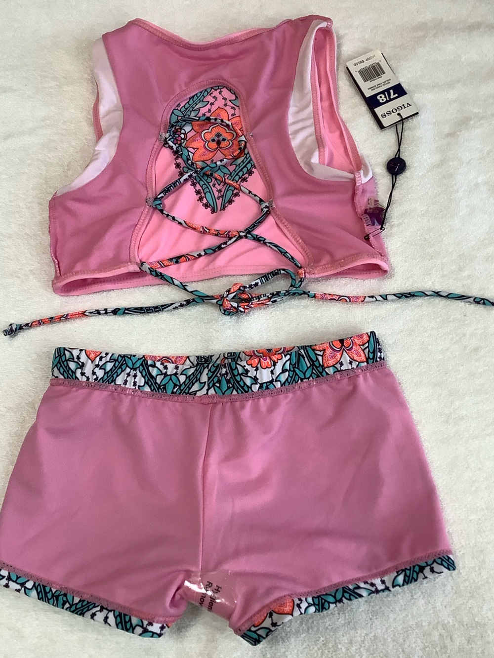 NWT Vigoss 7/8 2pc swim, cap sleeve top, boy short - Picture 7 of 15